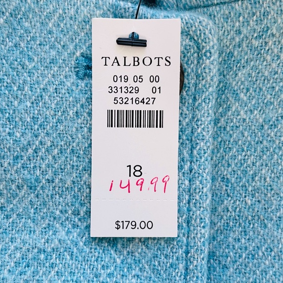 Talbots Women’s Blazer Jacket Blue Wool Blend Twill Size 18 - Picture 8 of 10